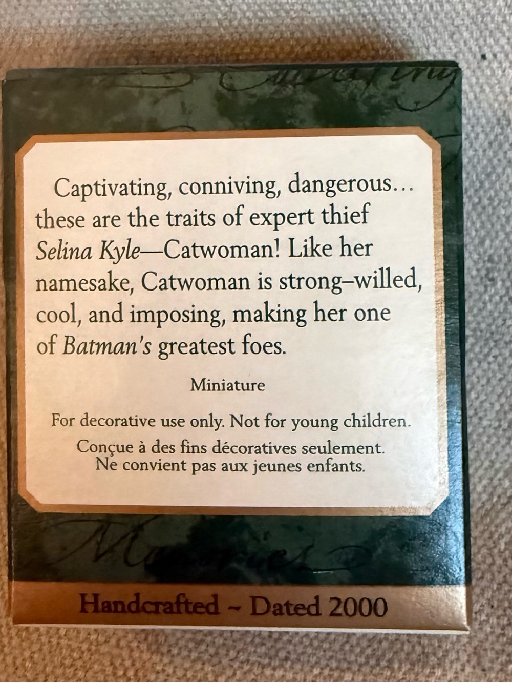 Catwoman MINIATURE Hallmark Ornament - Picture 2 of 2